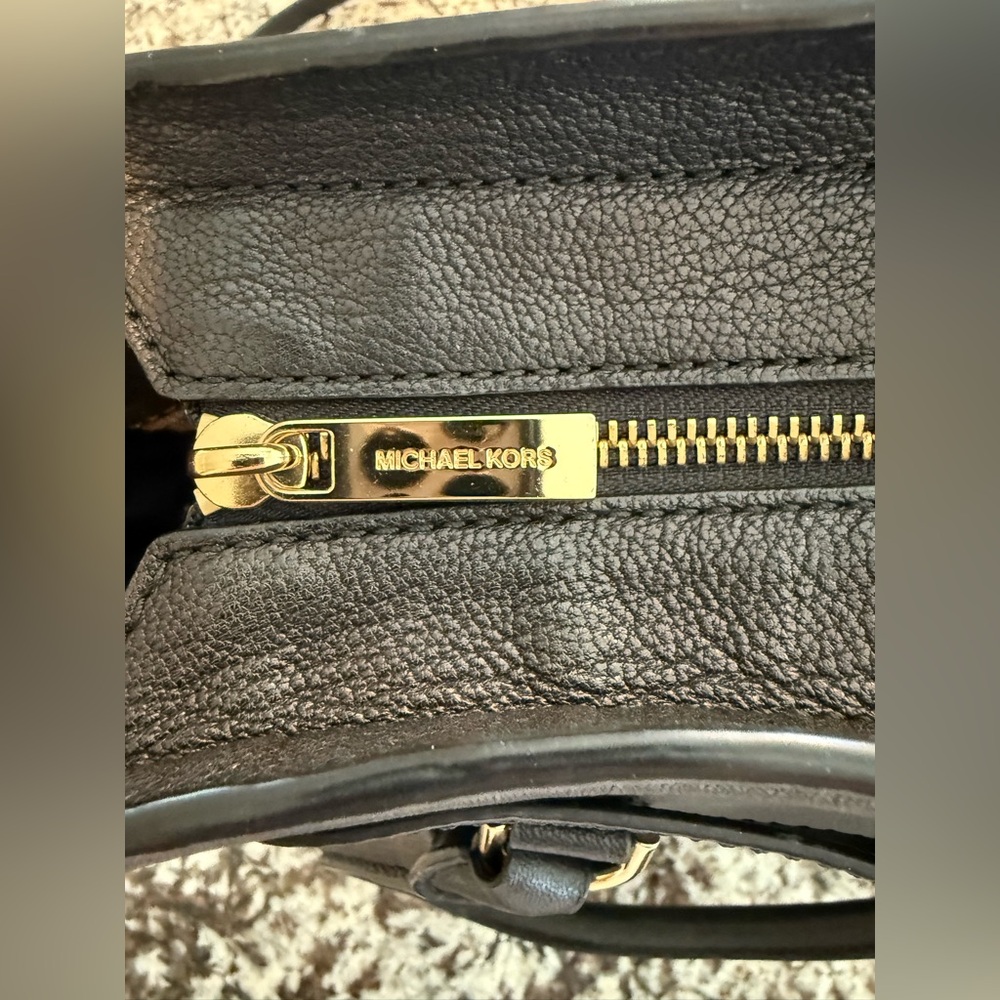 Michael Kors Lock Black and Gold Satchel with Luxurious Leather - Picture 7 of 16